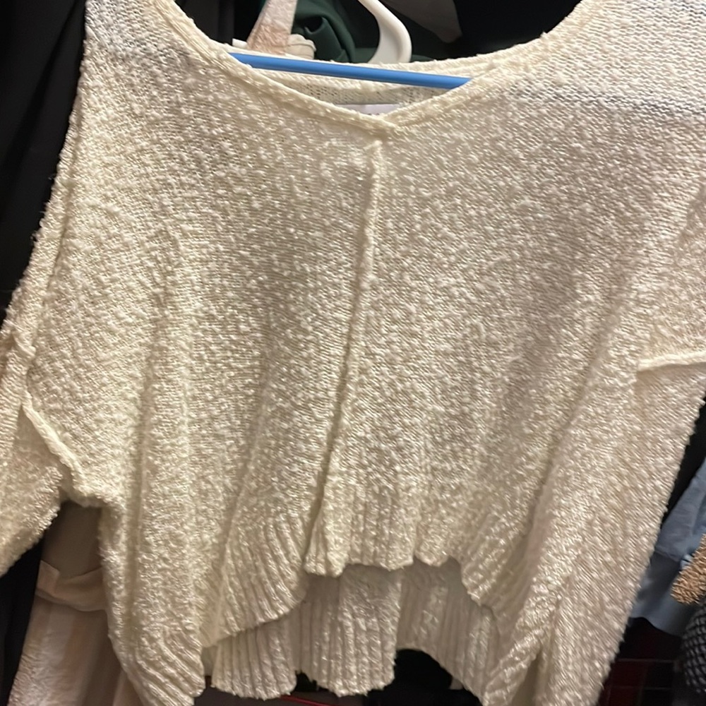white sweater